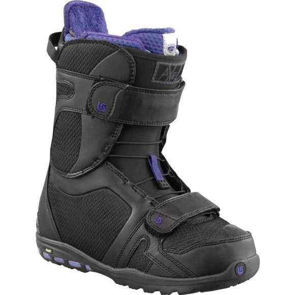 NEW $280 Burton Axel Womens Snowboard Boots!  Sizes 5.5 or 6  Black Purple Trim - Picture 2 of 3